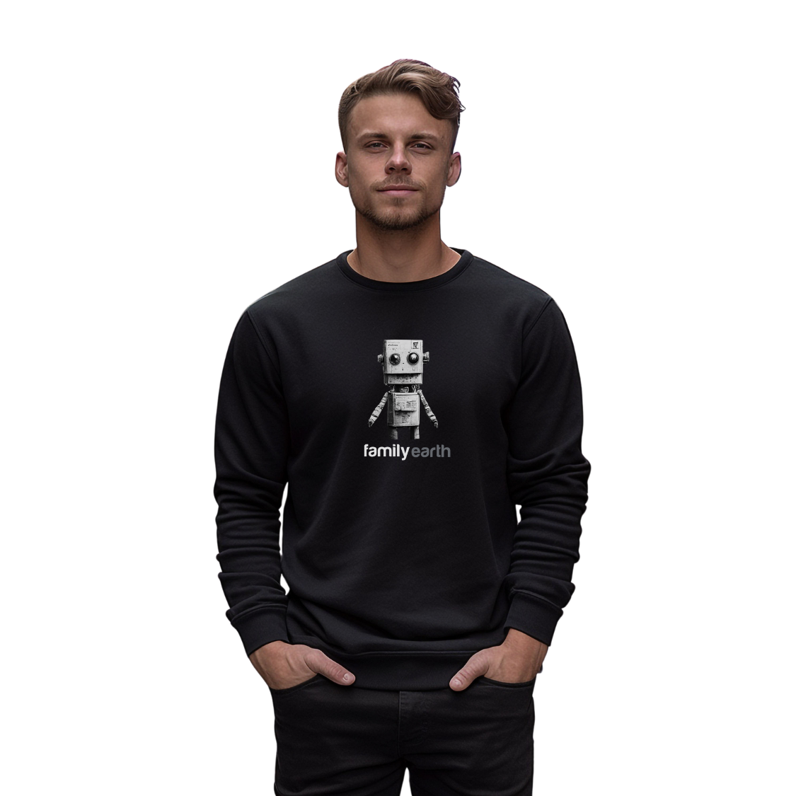 Men's Heavy Blend™ Robot Crewneck Sweatshirt