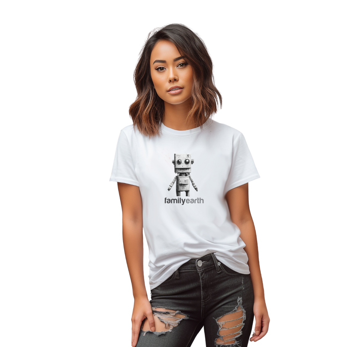 Women's Cardboard Robot Short Sleeve Tee