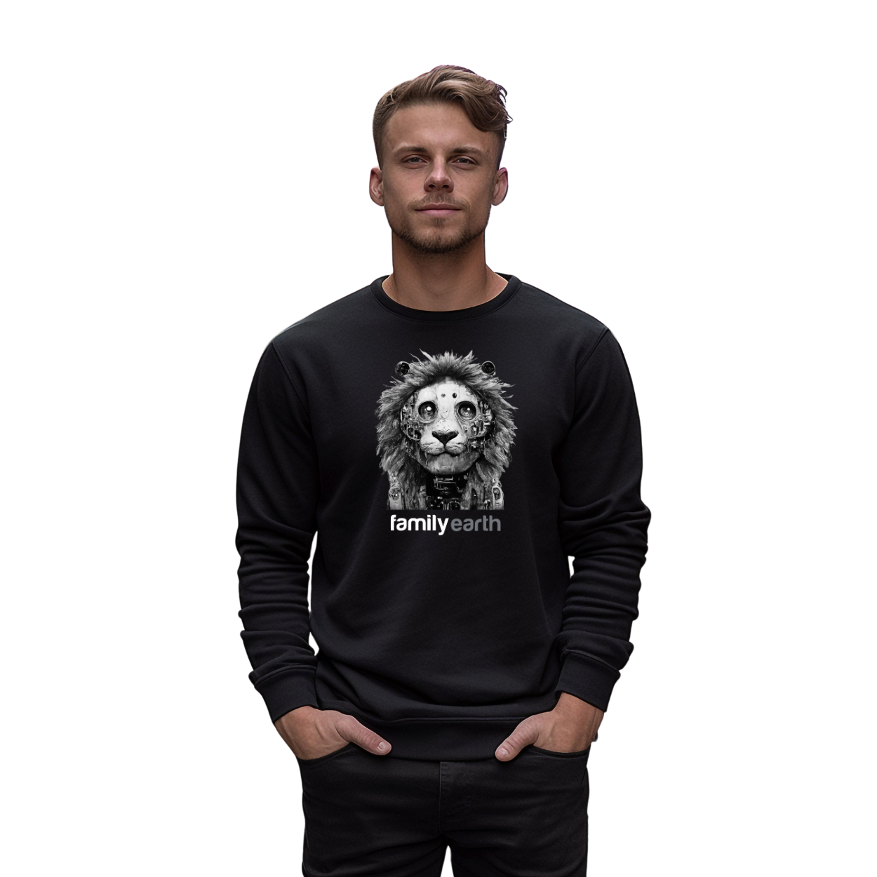 Men's Heavy Blend™ Robot Lion Crewneck Sweatshirt