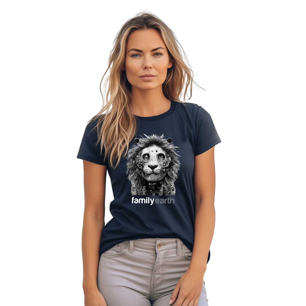 Women's Robot Lion Short Sleeve Tee