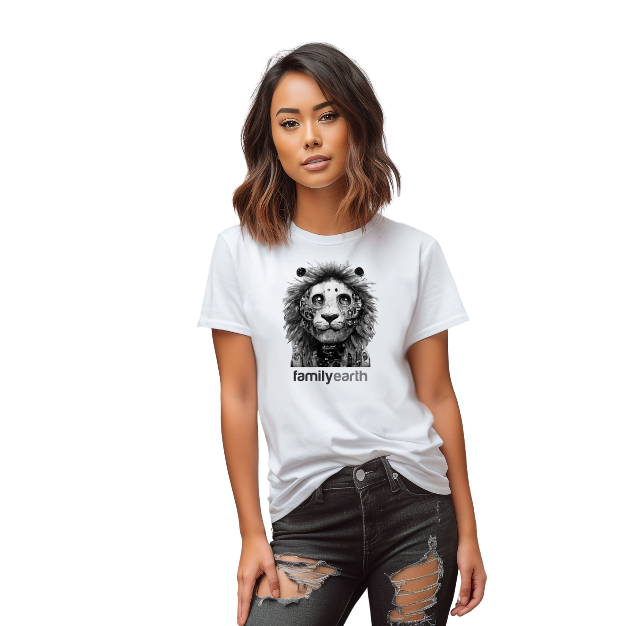 Women's Robot Lion Short Sleeve Tee