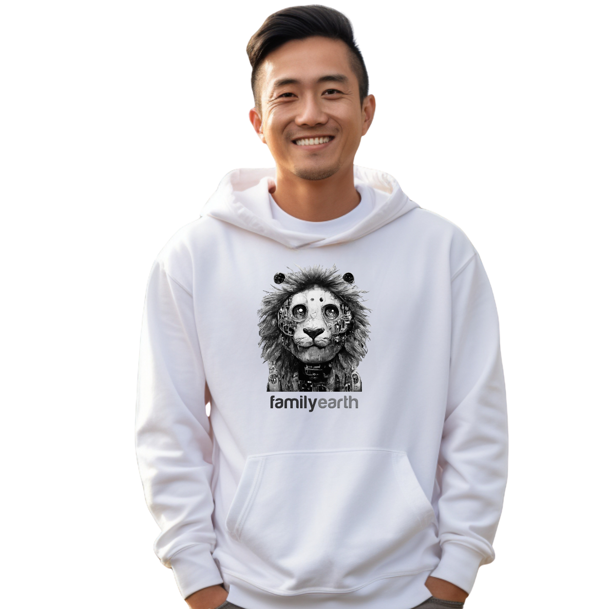 Men's Heavy Blend™ Robot Lion Hooded Sweatshirt